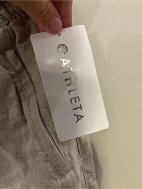 Athleta Wide Leg Pants in Light Taupe